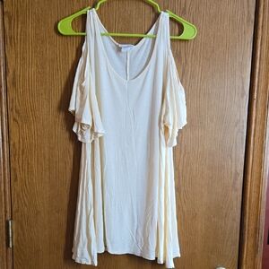 Cream Cold Shoulder Top
